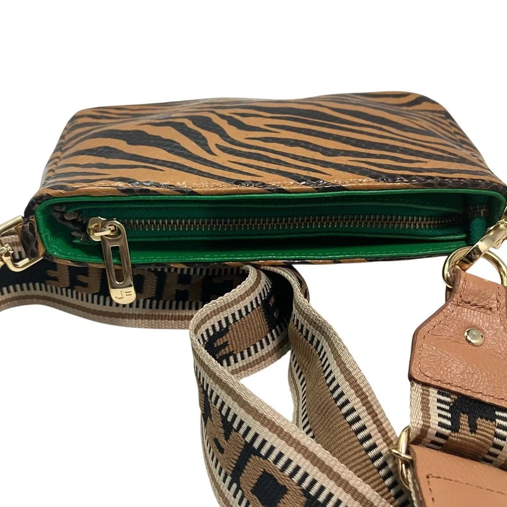 Jorge Bischoff Tiger Print Crossbody Bag Adjustable Purse Guitar Strap